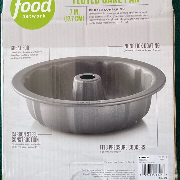 FOOD NETWORK 7” Fluted Cake Pan perfect for 5 quart Pressure Cookers & oven! - Picture 2 of 3